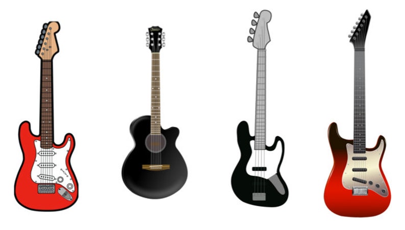 Printable Different Types and Shapes of Guitars (A4) - Etsy