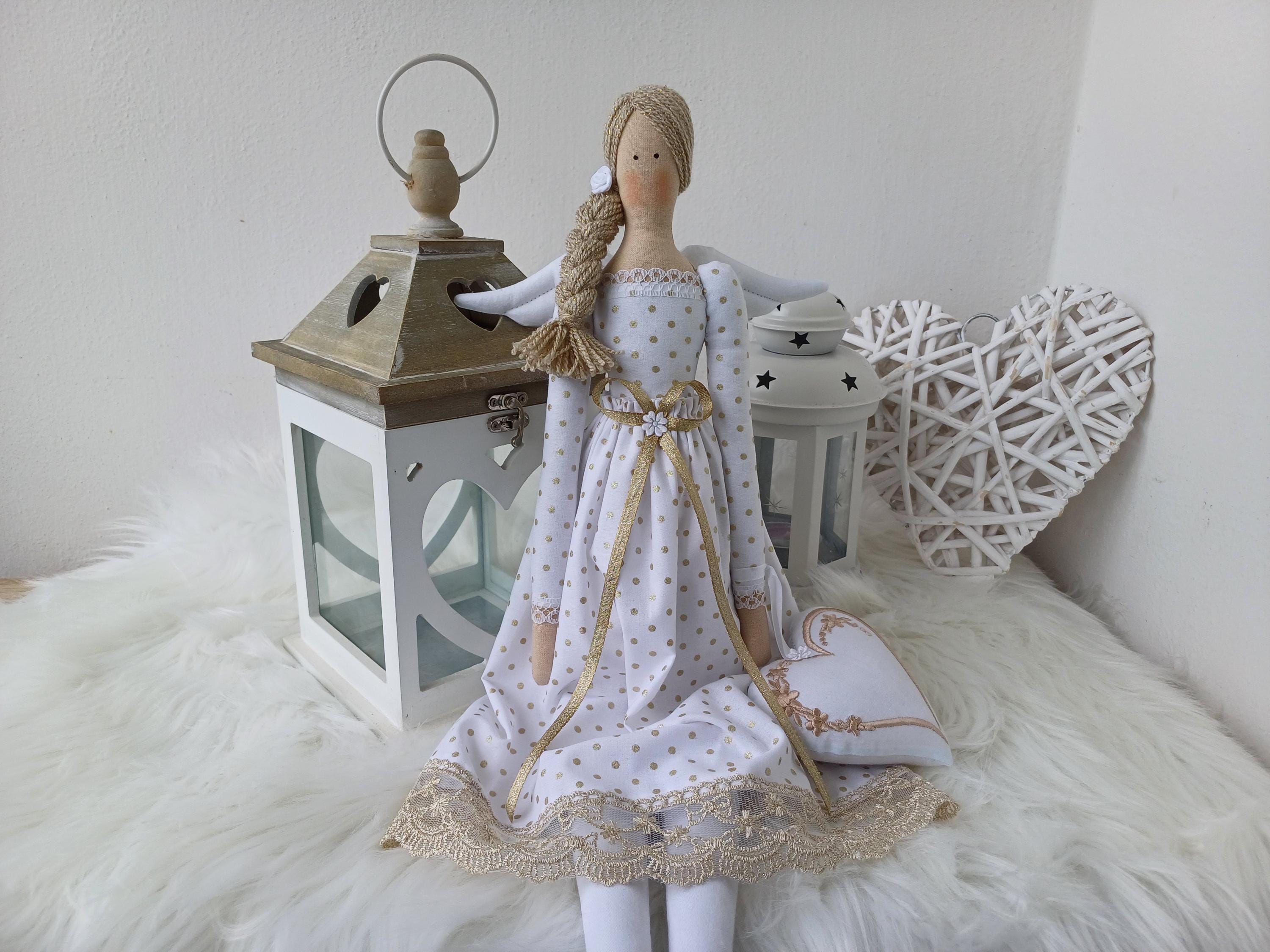 Hand-Sewn Tilda Style Angel Doll For Interior Decor  Handmade Fabric Angel Doll Decor For New Home Perfect Housewarming Gift Decor