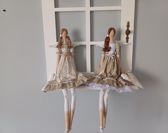 Handmade Tilda Angel Doll Fabric Home Decor Doll With Heart Perfect Housewarming Gift Decor Moving Gift For Her