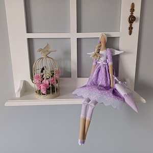 Handmade Fabric Angel Doll – Vintage Tilda-Style Soft Doll – Shabby Chic Home & Nursery Decor Gift