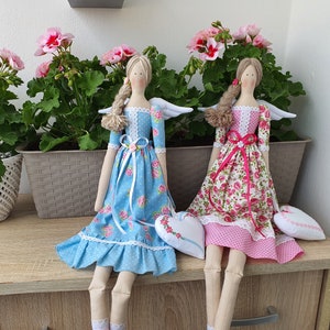 Handmade Tilda Style Angel Doll: Vintage-Inspired Home Decor