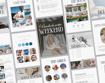 Ultimate Bachelorette Weekend Planner & Itinerary Template, 21 pages, Bach Weekend Planner and Itinerary, Bachelorette Party Template
