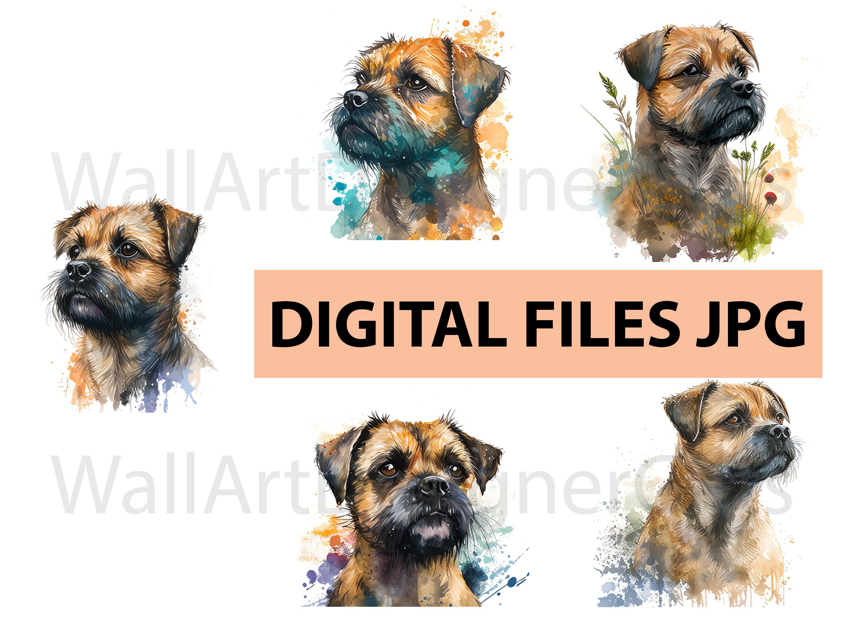Border Terrier Clipart 20 High Quality JPG Full Commercial Etsy