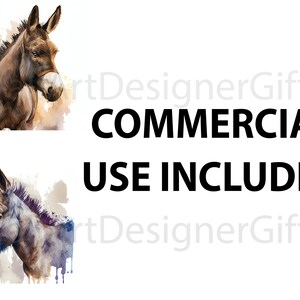 Farm Animals Clipart 20 JPG Donkey Bundle, Full Commercial Use, Cute ...