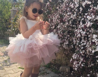 Luna White & Pink Ombre Tutu Dress