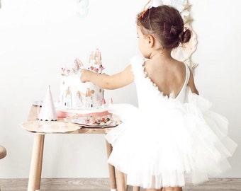 Luna White Blossom Tutu Dress