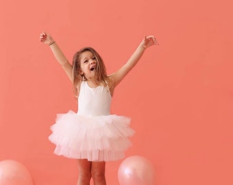 Luna White Sleeveless Tutu Dress