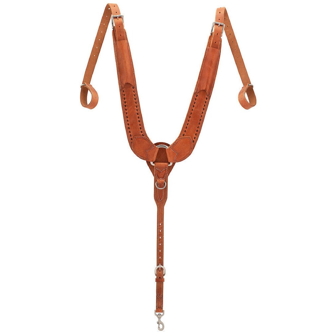 Horse Leather Breast Collar Buckstitch Pulling Western Horse Etsy