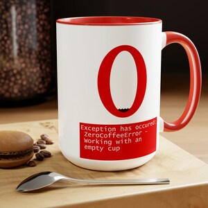 Zero Coffee Error 15oz Coffee Mug - Gifts for Geeks, Programmer humor, IT Gifts, Programmer Mug, Coder mug