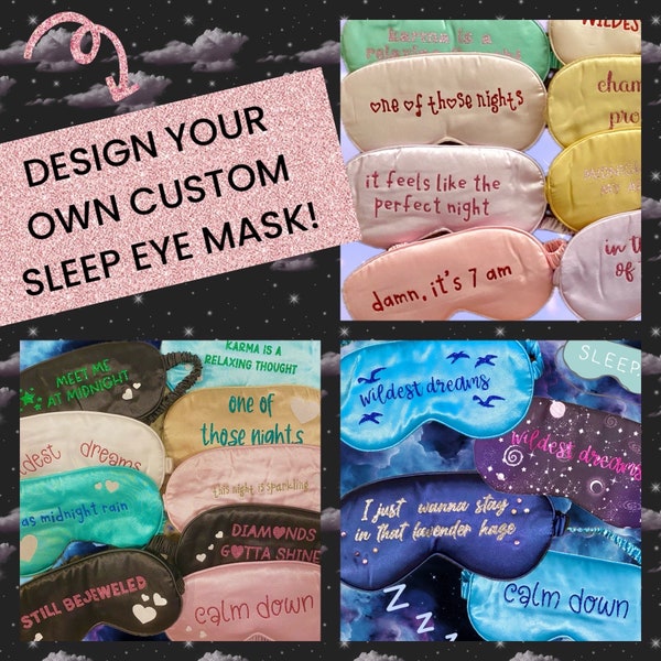 CUSTOM Eye mask | Taylor Swift eye mask custom | Adults and kids | Eras Tour Sleep Accessory | CREATE your OWN eye mask