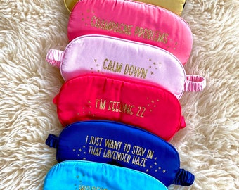 sleep: set of 8 ERAS colors eye sleep masks in bright jewel tones | Taylor Swift eras sleep masks | Eras sleep accessory | Swiftie eye mask