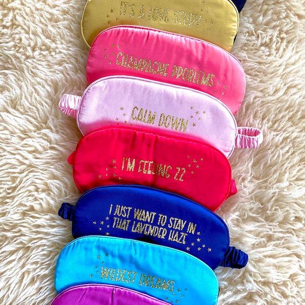 sleep: set of ERAS colors eye sleep masks in bright jewel tones | Taylor Swift eras sleep masks | Eras sleep accessory | Swiftie eye mask