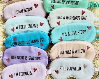 dormir: todas las máscaras para dormir ONCE ERAS / Taylor Swift hecho a mano diez letras de álbumes máscaras para dormir / Adultos y niños / Máscara pastel Swiftie 11 ERAS