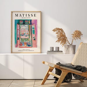 Impresión de ventana abierta de Henri Matisse, impresión de Matisse, póster colorido moderno, impresión de lienzo abstracto, póster rosa de Matisse, decoración ideal para el hogar o regalo