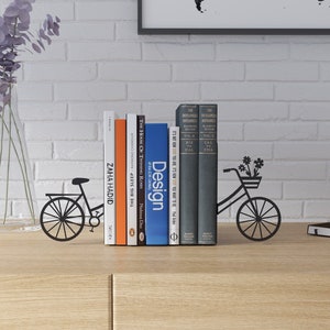 Bicycle Metal Bookend, Bookends, Book Holder,Book Support, Sujetalibros, Book Stand, Bookshelf, Gift Bookend,Buchstützen