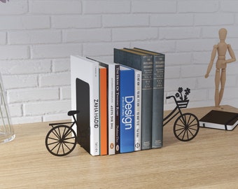 Bicycle Metal Bookend, Bookends, Book Holder,Book Support, Sujetalibros, Book Stand, Bookshelf, Gift Bookend,Buchstützen