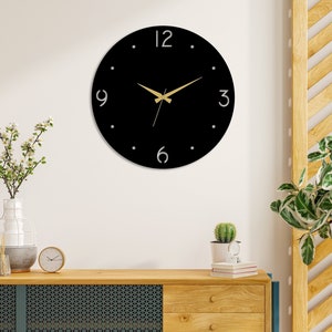 Black Modern Wall Clock,Minimalist Wall Clock,Metal Wall Clock,Modern Clock,Silent Wall Clock,Unique Wall Clock,Rustic Wall Clock,Wall Art