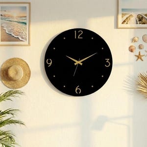 Black Metal Wall Clock: Modern Minimalist Silent Clock, 13/19/27 Inch
