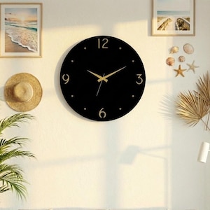 Reloj de pared de metal negro: moderno reloj minimalista silencioso, 13/19/27 pulgadas
