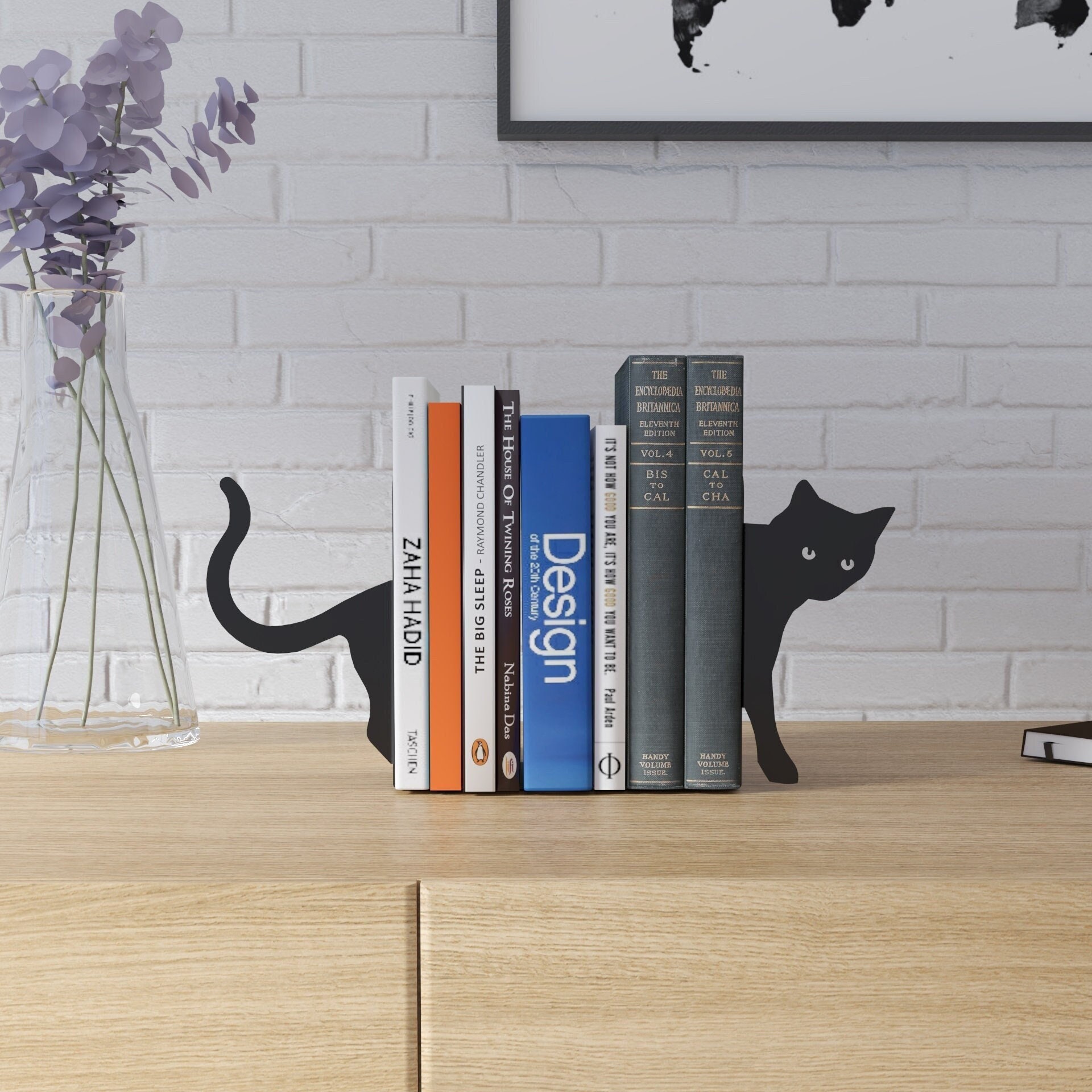 Soporte para Libros / Juegos Gato Organizador Cat Metalico Bookend Librero