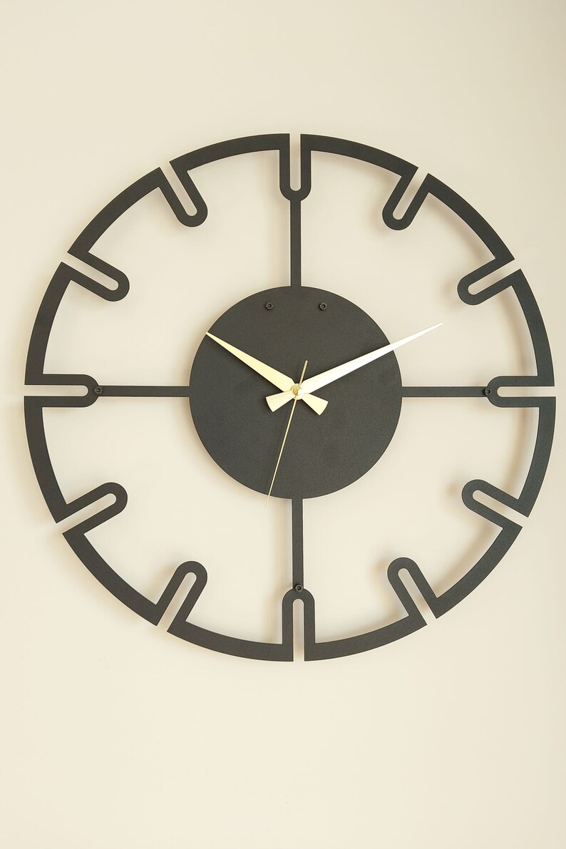 Black Minimalist Wall Clock,metal Wall Clock,modern Wall Clock,silent
