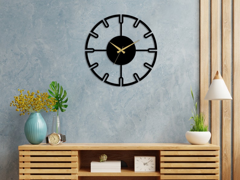 Black Minimalist Wall Clock,metal Wall Clock,modern Wall Clock,silent