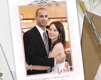 Professional Custom Photo Anniversary Card, Personalized Couple Keepsake Gift, Card for lovers