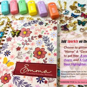 Coffret cadeau de papeterie personnalisée : carnet à motifs floraux, feuilles de papier à lettres, autocollants, marque-pages, mini-calendrier image 4
