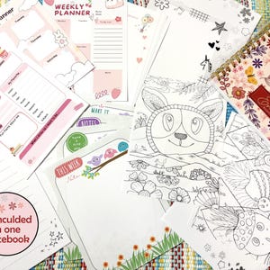 Coffret cadeau de papeterie personnalisée : carnet à motifs floraux, feuilles de papier à lettres, autocollants, marque-pages, mini-calendrier image 5