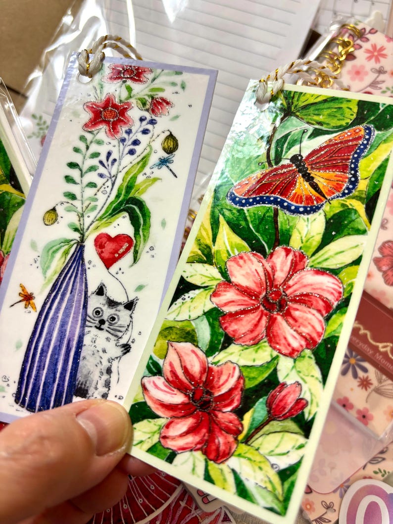 Coffret cadeau de papeterie personnalisée : carnet à motifs floraux, feuilles de papier à lettres, autocollants, marque-pages, mini-calendrier image 13