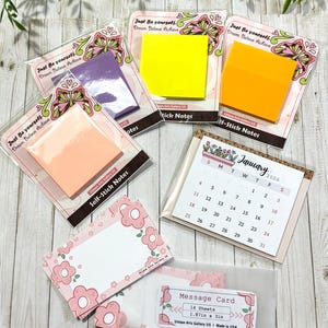 Coffret cadeau de papeterie personnalisée : carnet à motifs floraux, feuilles de papier à lettres, autocollants, marque-pages, mini-calendrier image 10