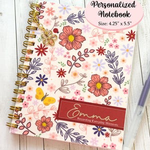 Coffret cadeau de papeterie personnalisée : carnet à motifs floraux, feuilles de papier à lettres, autocollants, marque-pages, mini-calendrier image 2