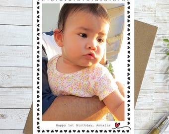Custom Photo Card 5x7 with Envelope, Personalized Birthday Anniversary Picture Notecard, Professional Printing Services