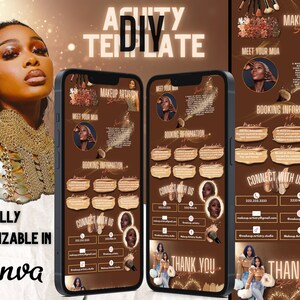 Make Up Artist Acuity Scheduling Template Edit In Canva, MUA, Acuity Booking Site, DIY Acuity Scheduling Site, Makeup Artist Canva Template