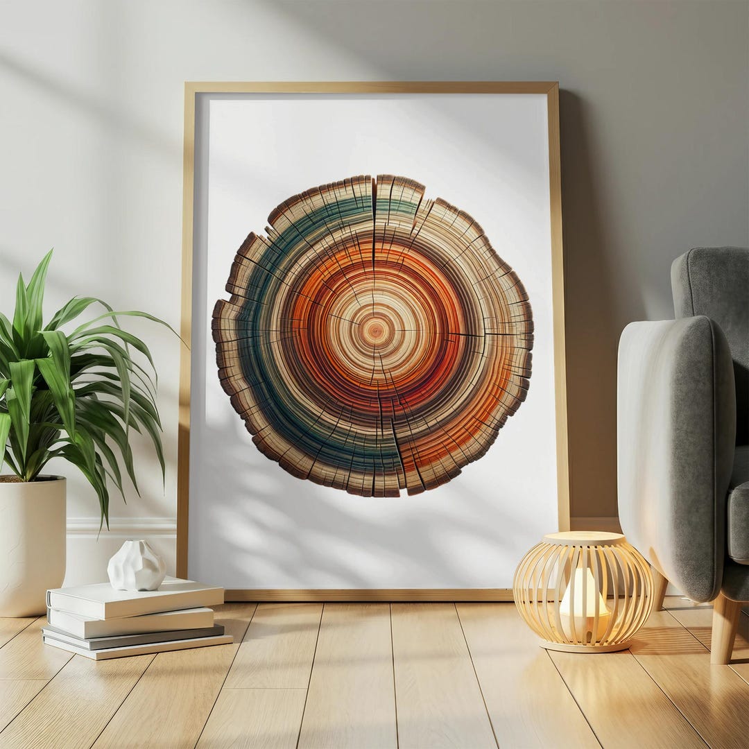 Tree Ring Colorfull Colorful Tree Ring Print, Rustic Nature Wall Art (various Sizes) - Etsy