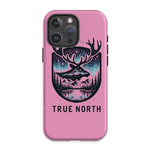 True North VBS PNG: Moose & Northern Lights Phone Case Design (Digital Download