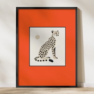 Modern Cheetah Art Print: Abstract Animal Illustration, Neutral Decor