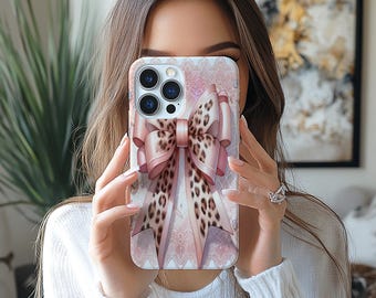 Coquette Bow Phone Case PNG: Pink Sublimation Design (Digital Download)