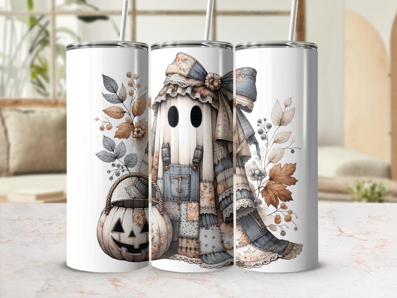 Rustic Farmhouse Gnome Tumblers, Autumn Leaves Design, Stainless Steel Insulated Cup