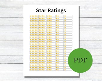 Star Ratings for Reading Journals