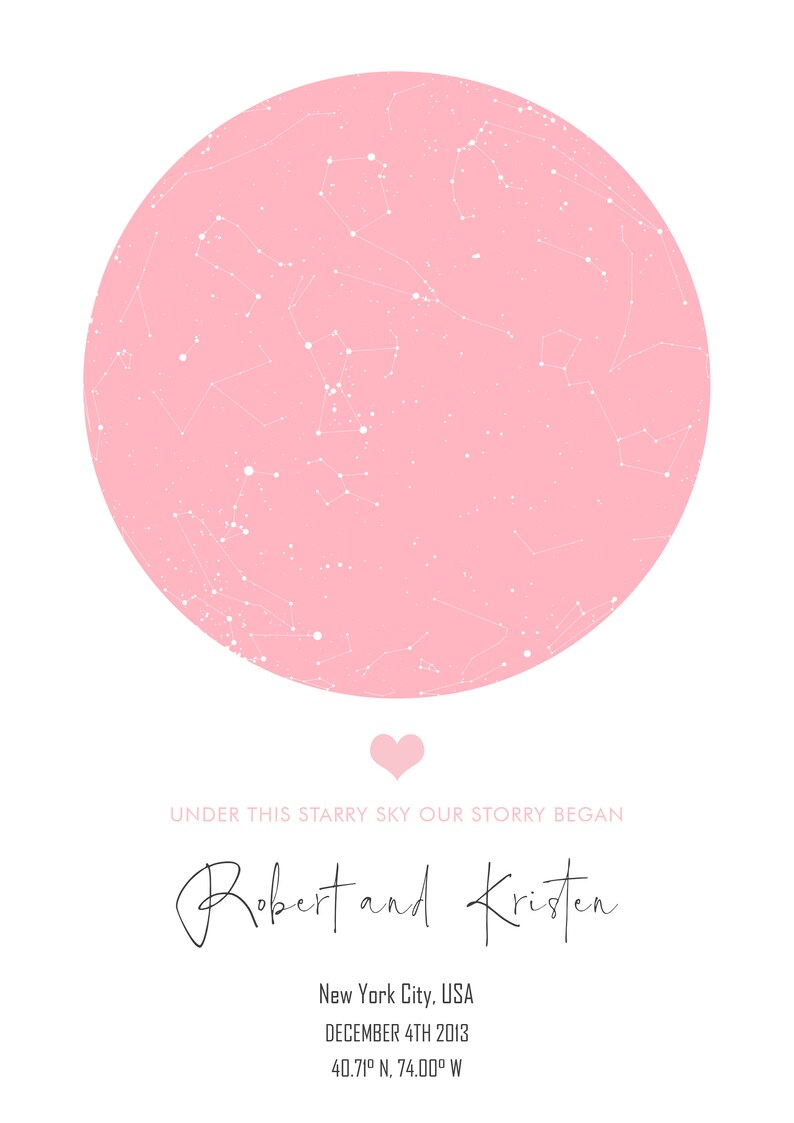 CUSTOM STAR MAP Night Sky Art Digital Download Personilized Star Map Print Etsy