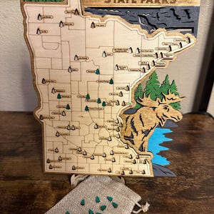Minnesota state parks map / Minnesota Personalized Park map / Travel State Park map / Travel Map / Arkansas State Map / Home Decor Sign
