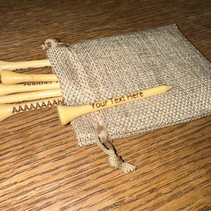 Personalized Golf Tees, Custom Golf Tees 2 3/4 inch, Bamboo Golf Tees, Groomsmen Gift, Golf Gift, Golf accessories