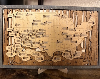 Personalized National Parks Travel Map: USA Adventure Tracker, Shelf Decor