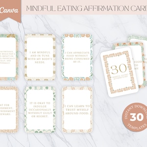 Intuitive Esskarten Printable PDF Achtsames Essen Gesunde Ernährung Lebensmittel Bewusstes Essen Emotionale Essstörung Kommerzielle Nutzung
