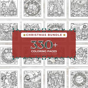 Christmas Coloring Pages BUNDLE for Relaxing, Coloring Book, Printable Coloring Pages For Kids and Adults, Activity Pages, Digital Download