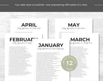 Lista de 365 afirmaciones diarias, afirmaciones positivas diarias para el crecimiento personal, afirmaciones imprimibles, afirmaciones diarias para todo el año