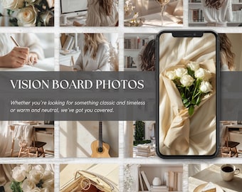 Vision Board Printable Images Aesthetic Photos Law of Attraction, Affirmations for Manifesting, Mood Board, Manifest Kit, vision board party