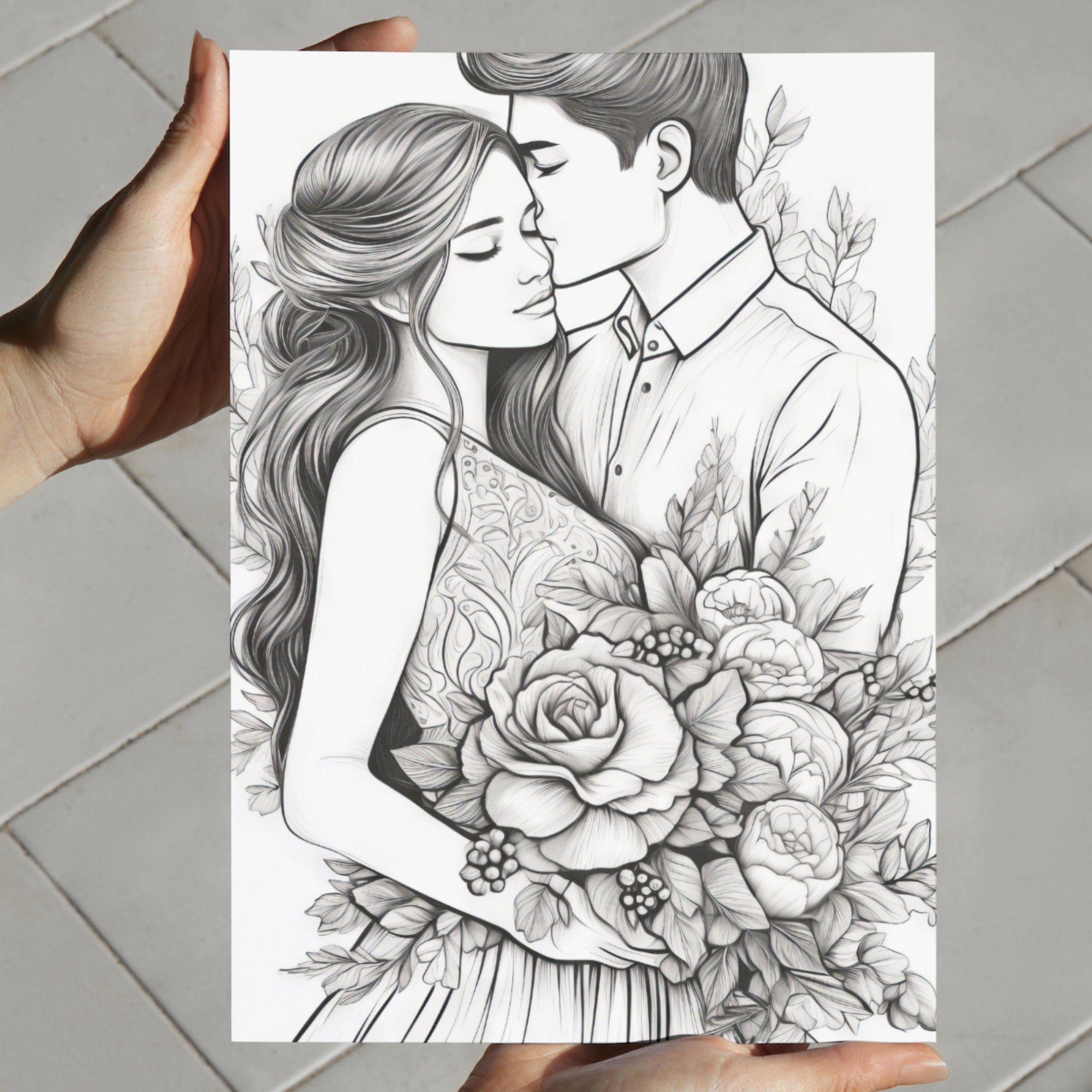 Wedding Coloring Pages, Simple Coloring Book, Printable Coloring Pages