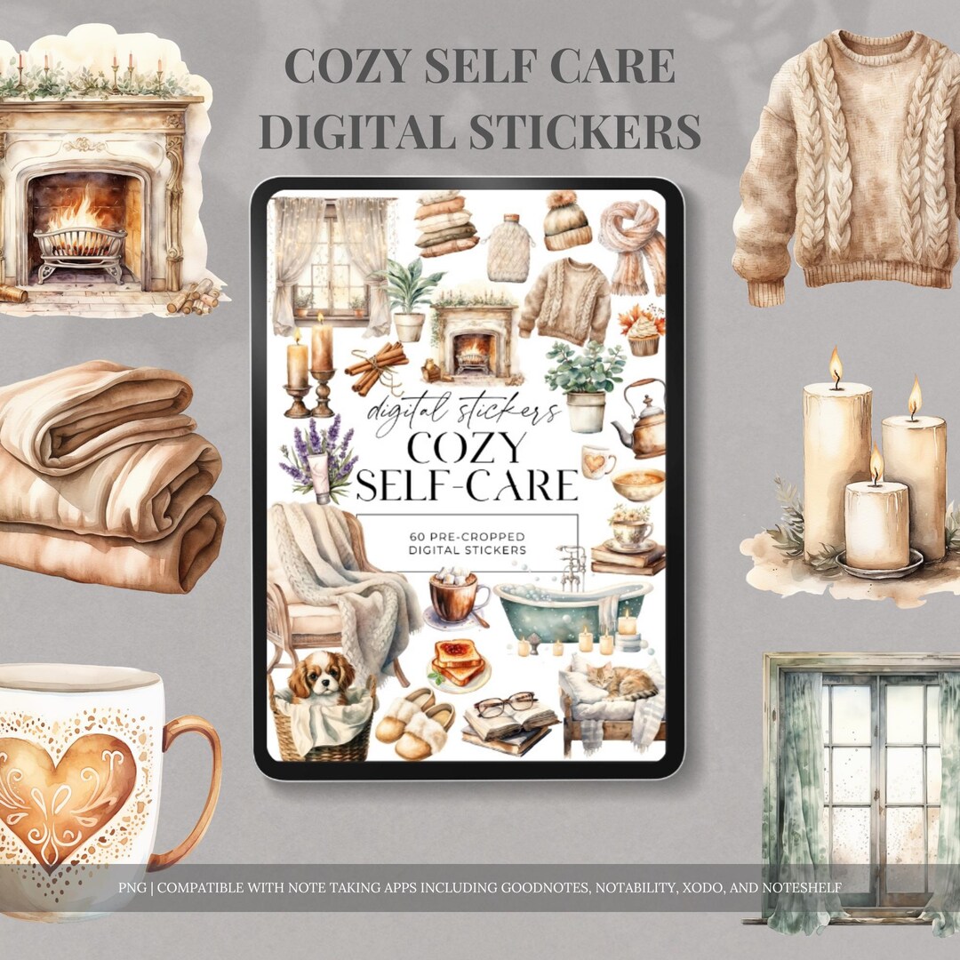 Self Care Digital Sticker Book Aesthetic Stickers for Daily Planner or ...